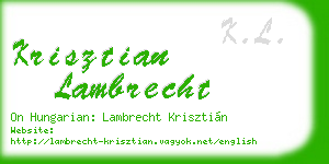 krisztian lambrecht business card